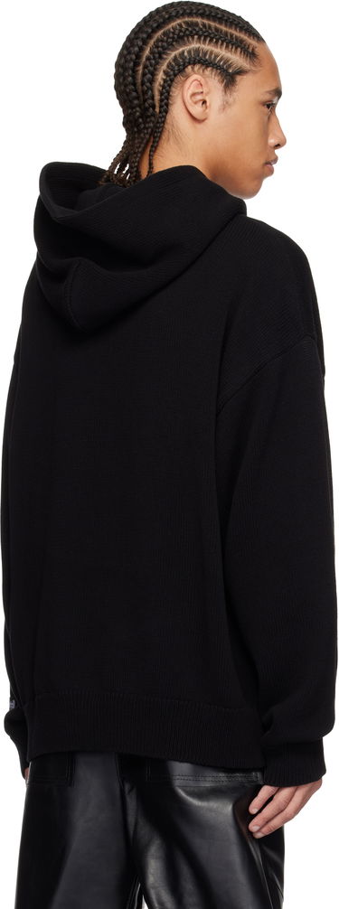 Sweatshirt 032C Lucky Strike Knit Hoodie Svart | S25-URK-0611-000, 2