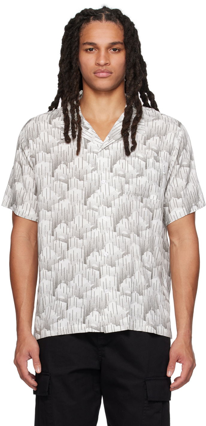 Skjorta BILLIONAIRE BOYS CLUB Billionaire Boys Club City Rain Short Sleeve Button-Up Shirt Vit | B23127