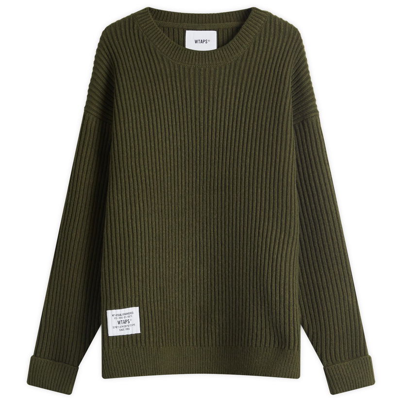 Sweater WTAPS WTAPS 06 Heavy Ribbed Knit Sweater, Size Large Grön | 242MADT-KNM06-OLV