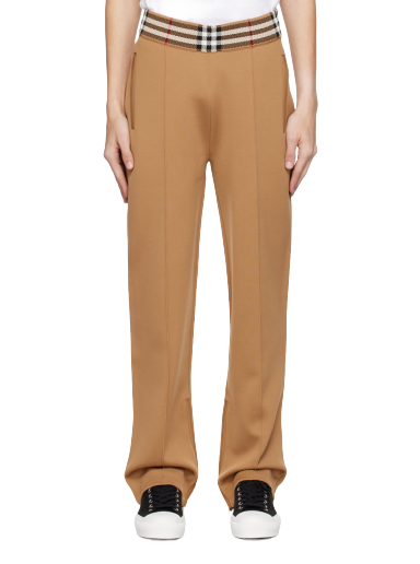 Träningsbyxor Burberry Check Trim Sweatpants Beige | 8071863