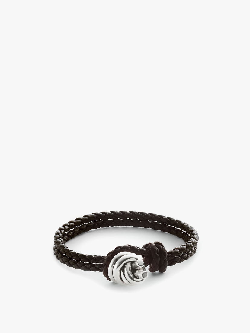 Armband Bottega Veneta Braided Leather Bracelet Brun | 815938V507C1139