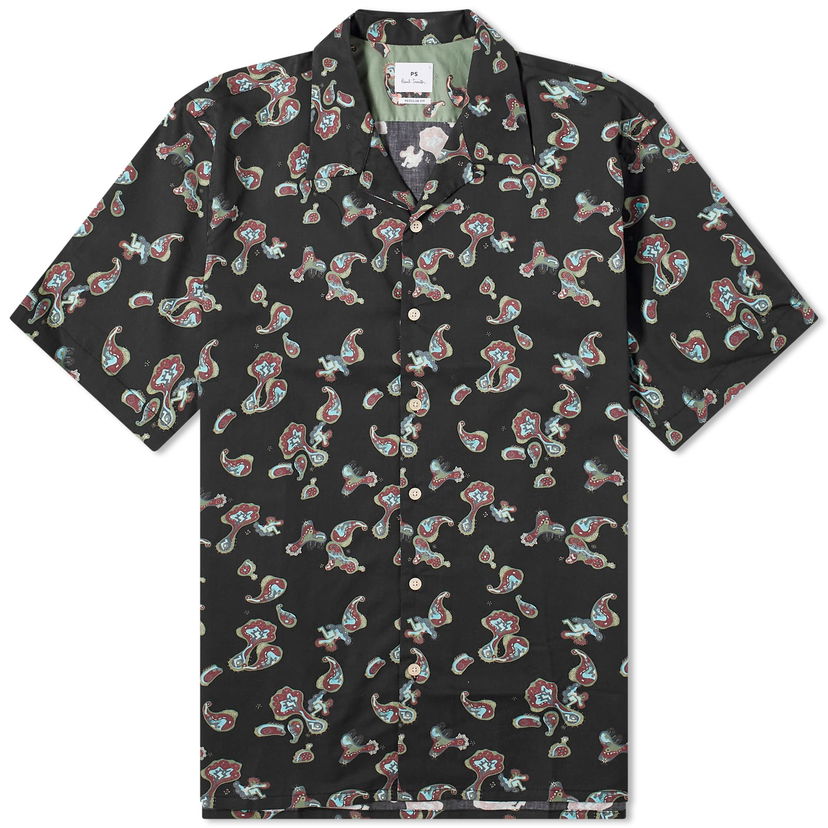 Skjorta Paul Smith Paul Smith Printed Vacation Shirt, Size Large Svart | M2R-114R-M21967-79