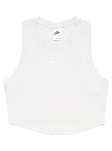 Linne Nike Essential Ribbed Cropped Tank Top Vit | FB8279-104