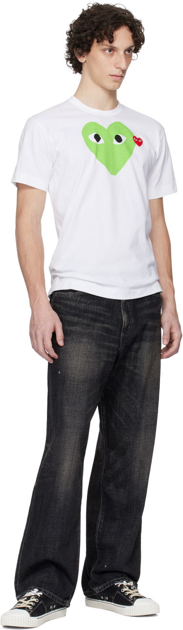 T-shirt Comme des Garçons Play Pastel Heart & Emblem Tee Vit | AX-T106-051, 3