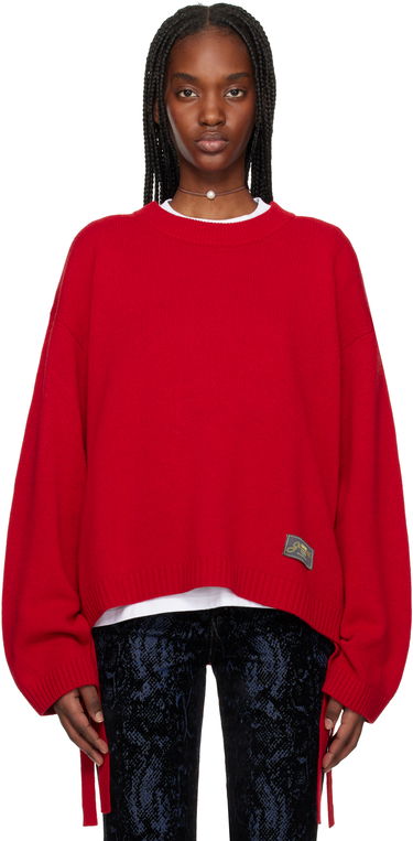 Sweater GANNI GANNI Future Wool Mix Oversized Sweater Röd | K2477, 0