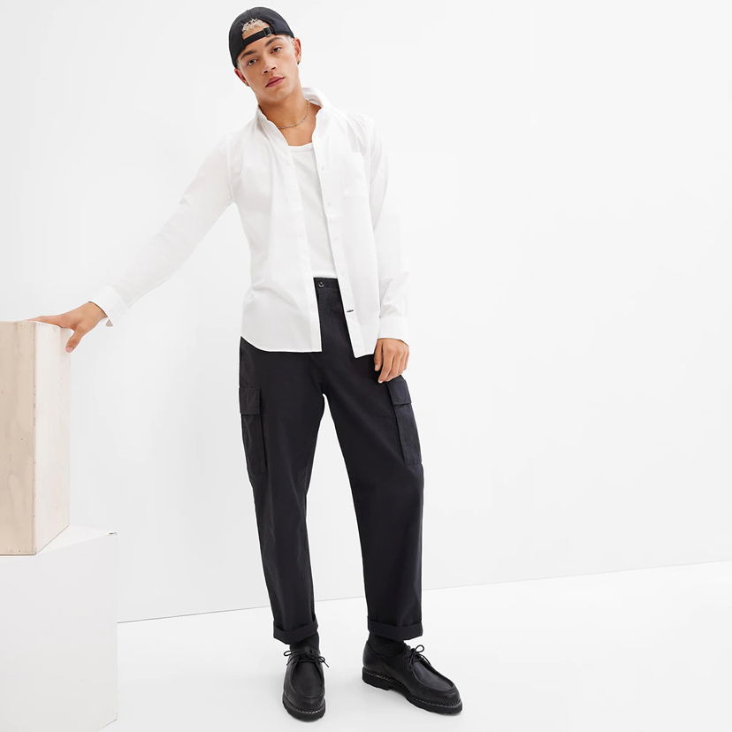 Skjorta GAP Slim Stretch Poplin Shirt White 2 Vit | 422485-02