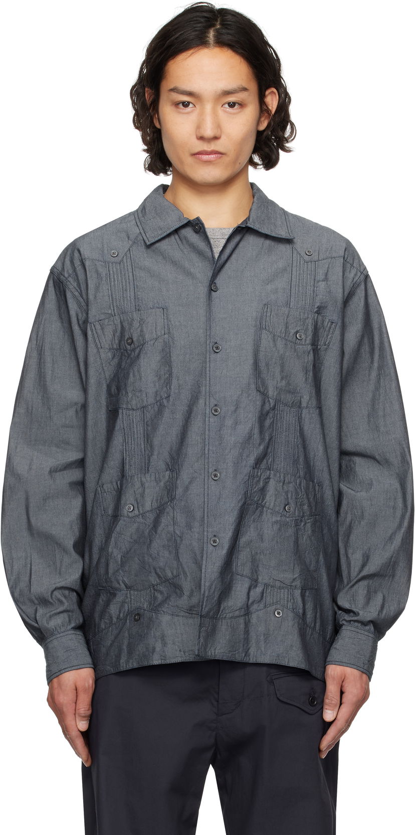 Skjorta Engineered Garments Engineered Garments Guayabera Shirt Grå | 25S1A032