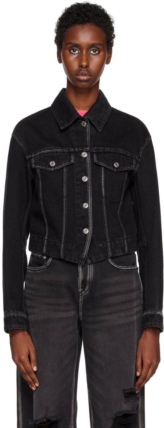 Jacka We11done We11done V-Line Denim Jacket Svart | WD-DJ3-22-330-W-BK, 0