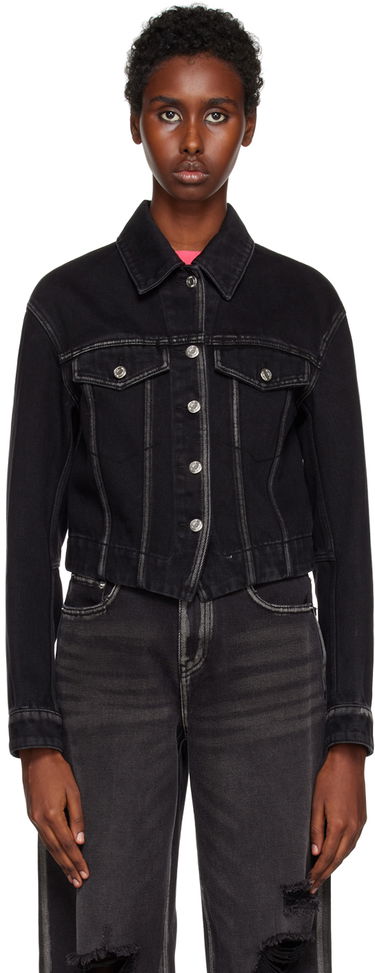 Jacka We11done We11done V-Line Denim Jacket Svart | WD-DJ3-22-330-W-BK, 0