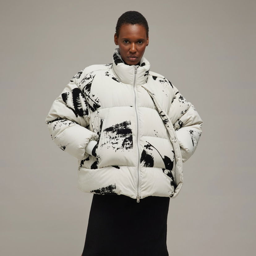 Pufferjacka Y-3 Graphic Print Puffer Jacket Vit | IL2036