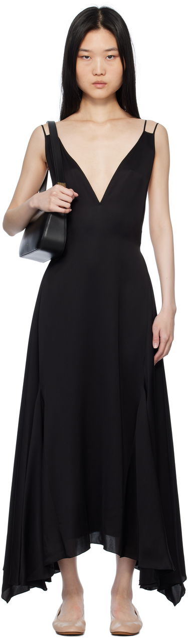 Klä LANVIN Lanvin Silk Bowling Midi Dress Svart | RW-DR0182-6041-P25, 0