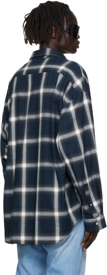 Skjorta Acne Studios Plaid Button-Up Shirt Mörkblå | BB0632-, 2