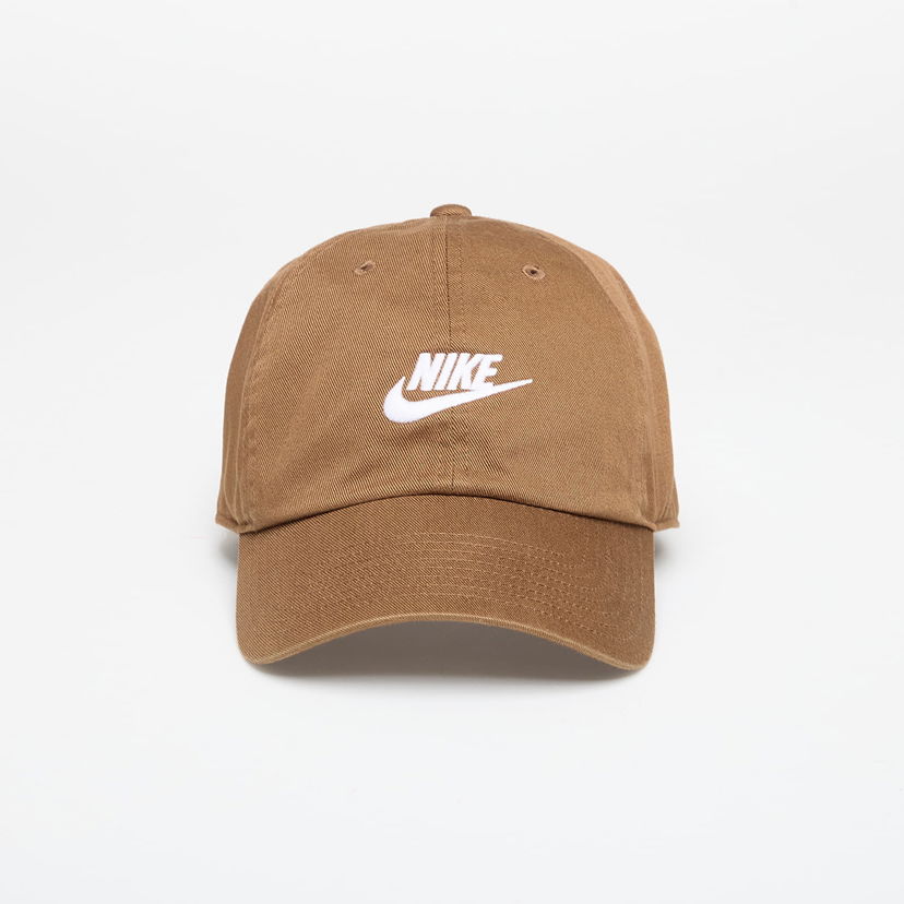Keps Nike Cap Club Unstructured Futura Wash Cap Mosswood Brown/ White Brun | FB5368-235
