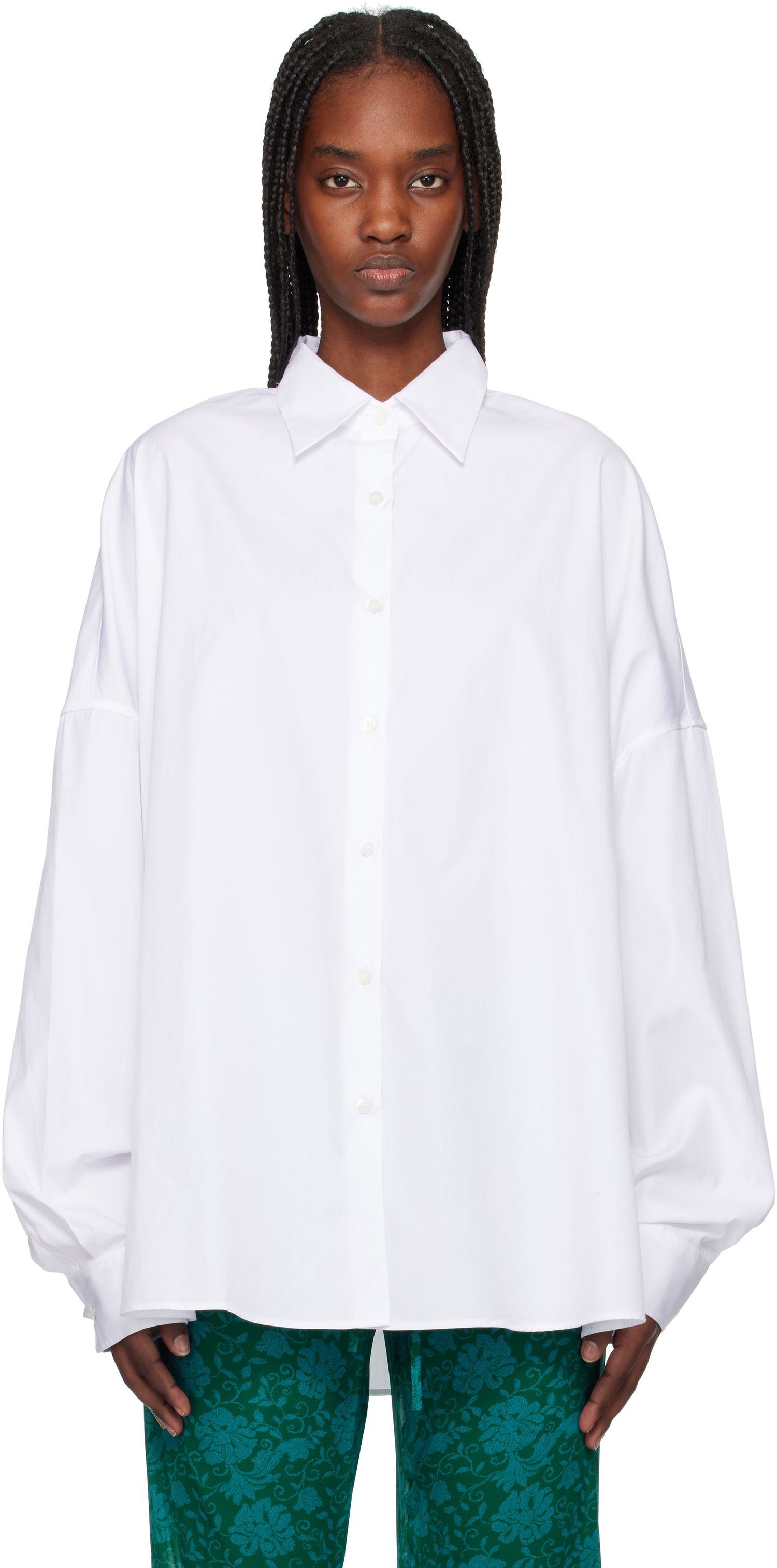 Skjorta Dries Van Noten Dries Van Noten Cotton Poplin Shirt Vit | 251-010700-1466, 0