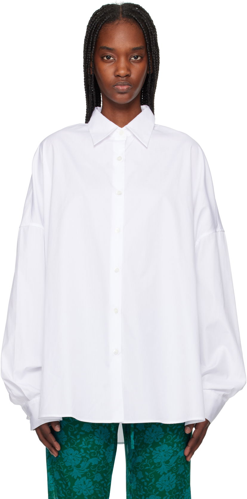 Skjorta Dries Van Noten Dries Van Noten Cotton Poplin Shirt Vit | 251-010700-1466