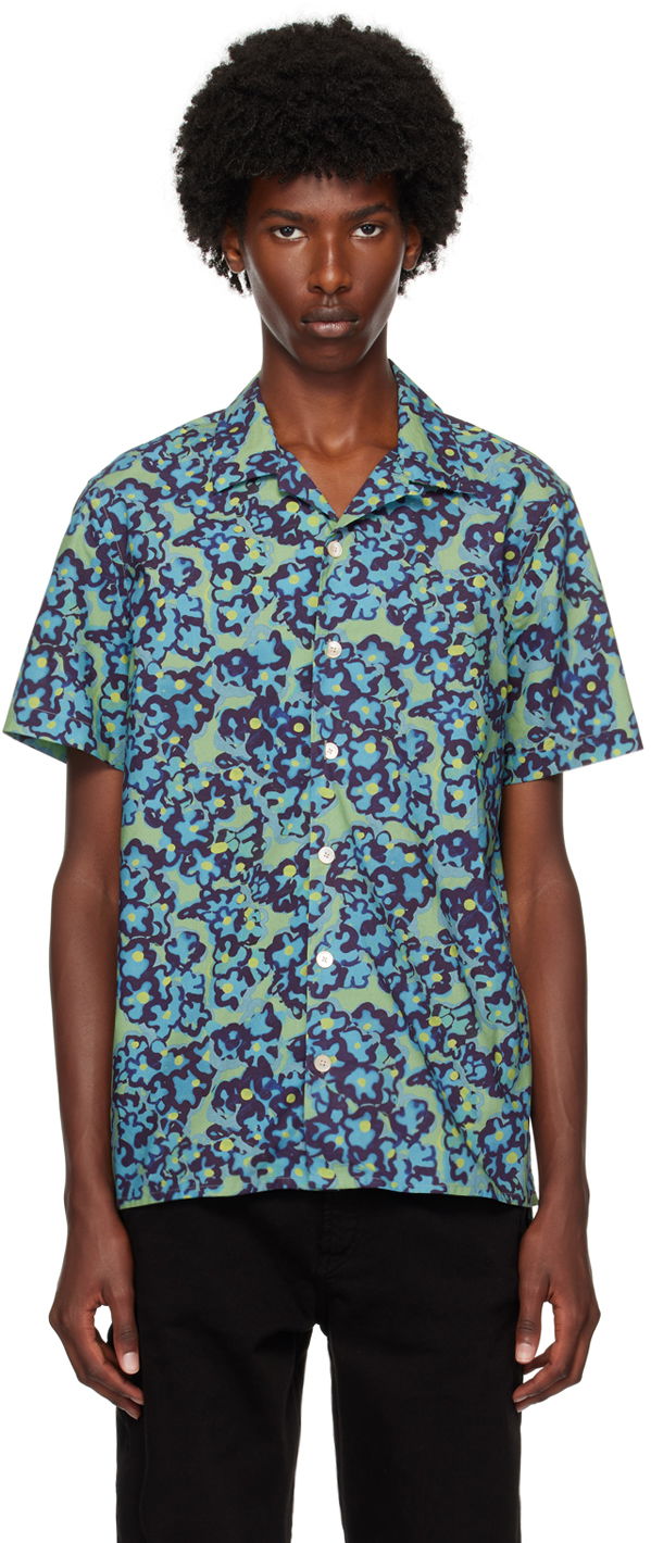 Skjorta Paul Smith PS Paul Smith Printed Shirt Blå | M2R-114R-N22103-34, 0