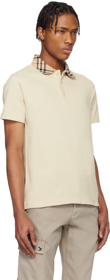 Polotröja Burberry Burberry Check Collar Cotton Polo Beige | 8103864, 1