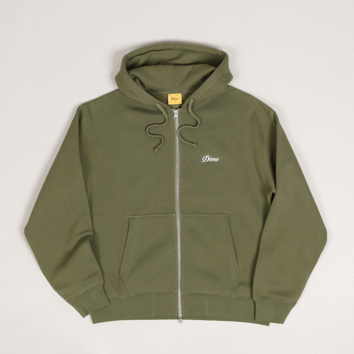 Sweatshirt Dime Cursive Small Logo Zip Hoodie Grön | dimesp2417blk, 0