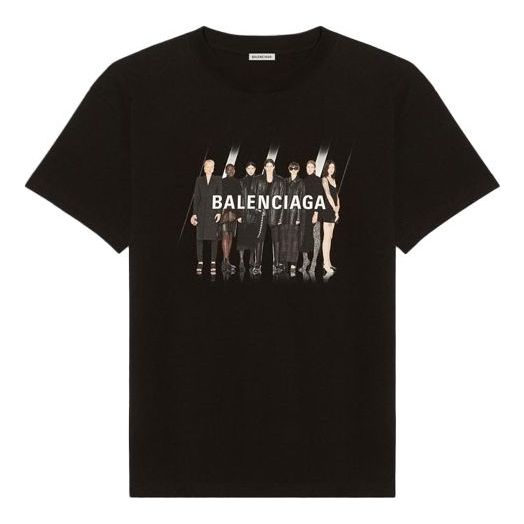 T-shirt Balenciaga Band Portrait Short Sleeve T-Shirt Svart | 612965TIVA11000, 0