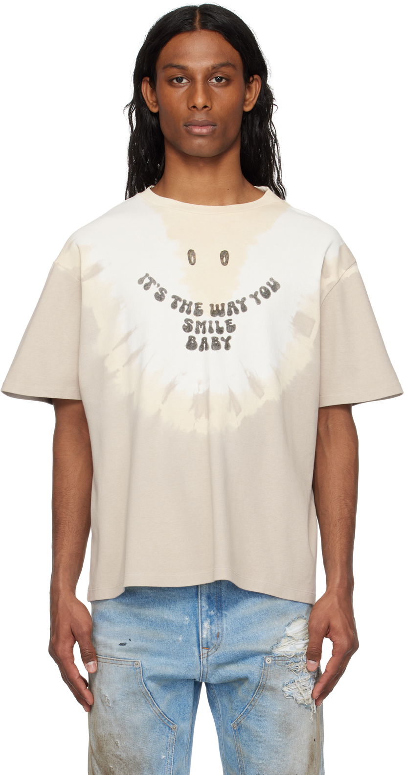 T-shirt Maison Margiela MM6 Maison Margiela Tie-Dyed T-Shirt Beige | SH2GC0025 M20110