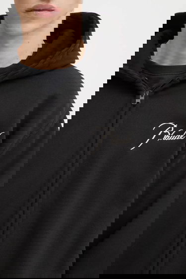Sweatshirt Rhude RHUDE Classique Zip-Up Hooded Hoodie with Embroidered Logo Svart | RHFW25HO05012, 3