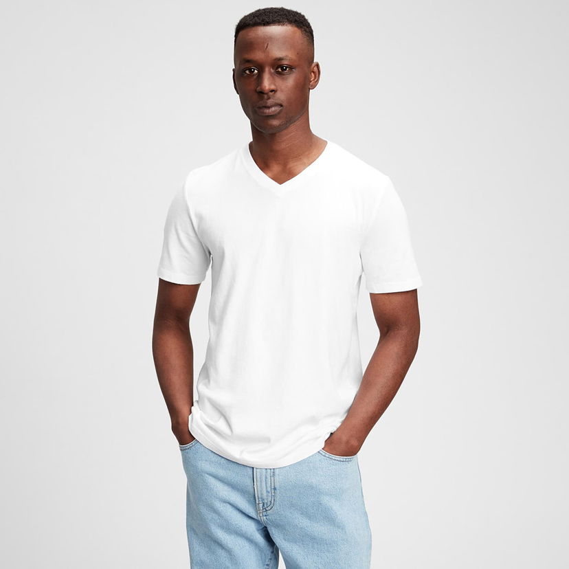 T-shirt GAP T-shirt Classic Vneck Tee Optic White XS Vit | 440768-02