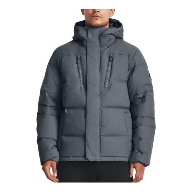 Pufferjacka Under Armour Men's Down Crinkle Hooded Jacket Grå | 1378830-002