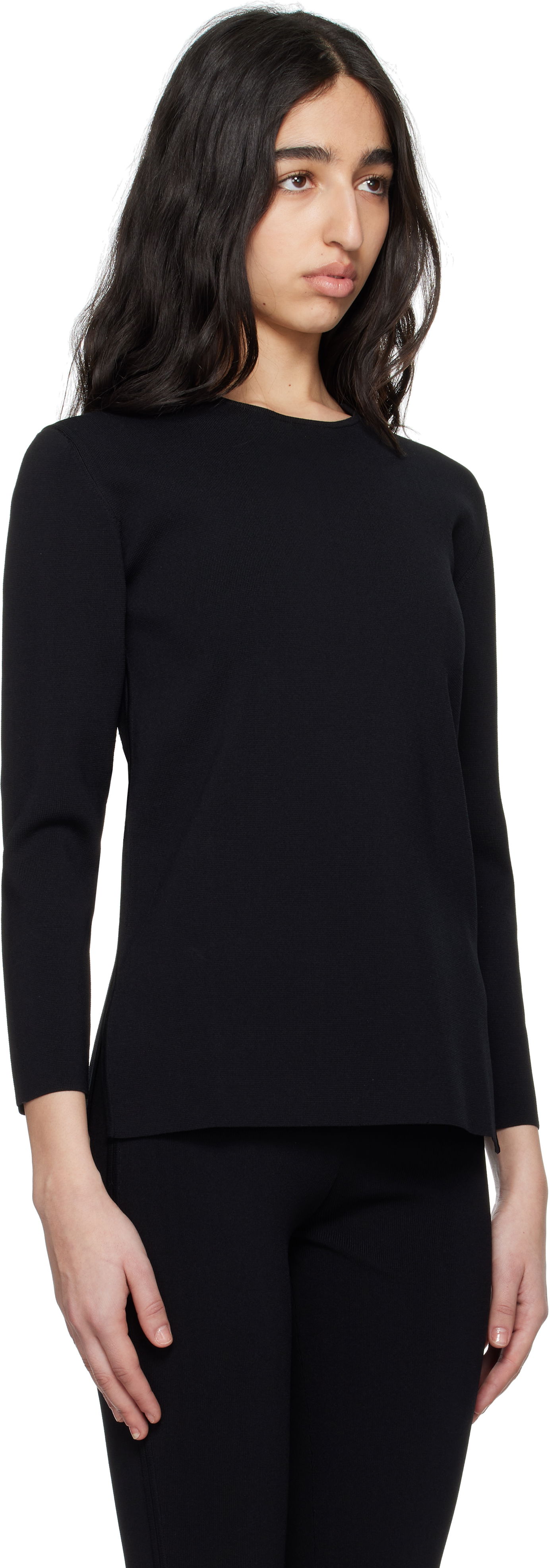 Sweater TOTEME TOTEME Compact Knit Top Svart | 252-WRT0501-YA0187, 1