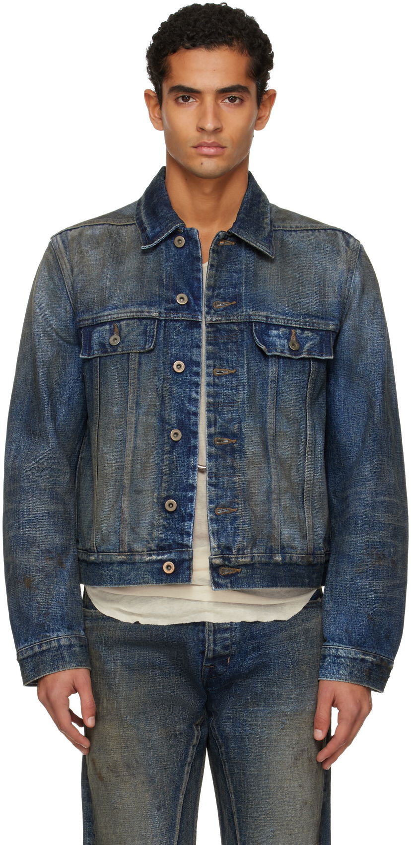 Jacka Rick Owens Concordians Trucker Denim Jacket Blå | DL02E2788 HVWJP