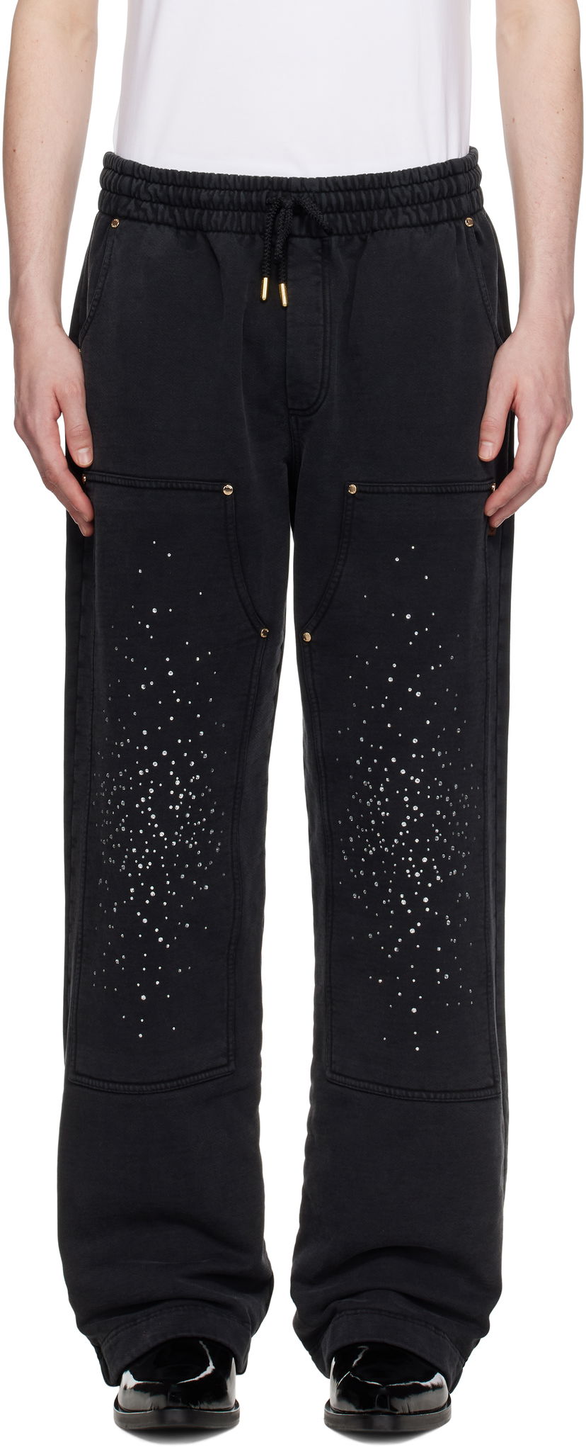 Träningsbyxor Casablanca Casablanca 'La Prémonition' Crystal Embellished Lounge Pants Svart | U-MS25-JTR-245-01