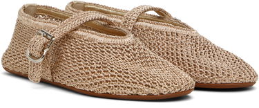 Klä Alaïa ALAÏA Open Knit Ballerina Flats Beige | AA3A029TK047, 3