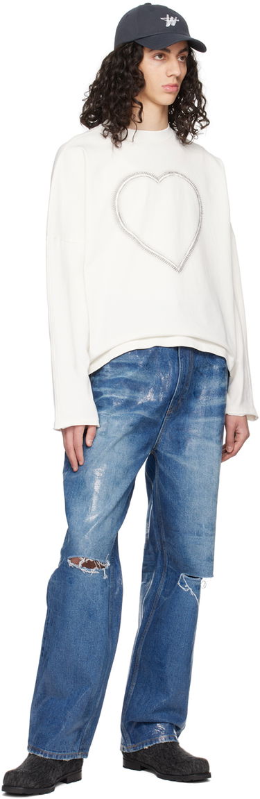 Jeans We11done We11done Foil Distressed Jeans Blå | WD-DP1-23-342-M-BL, 3