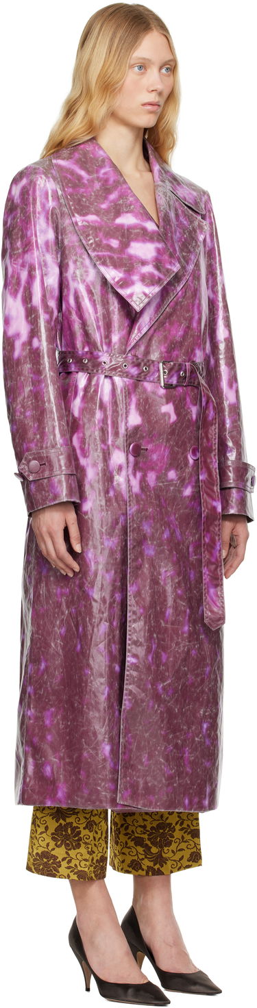 Regnrock Dries Van Noten Dries Van Noten Double-Breasted Trench Coat Purpur | 251-010213-1108, 1