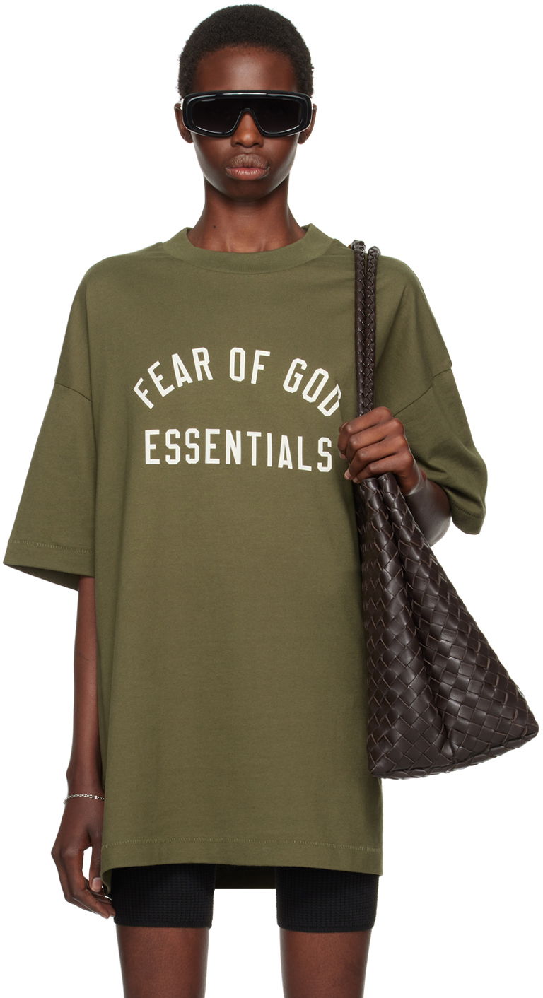 T-shirt Fear of God Crewneck T-Shirt Grön | 125BT244195F