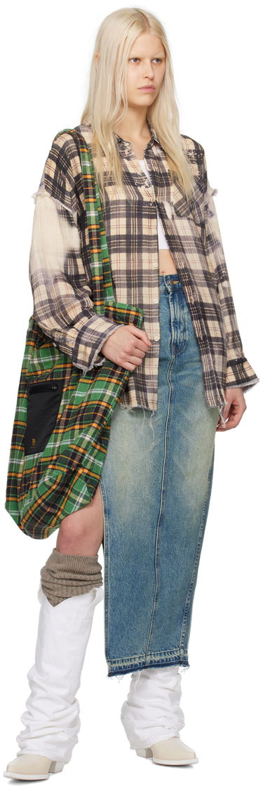 Kjol R13 R13 Denim Maxi Skirt with Side Slits Blå | R13WD102-D173A, 3