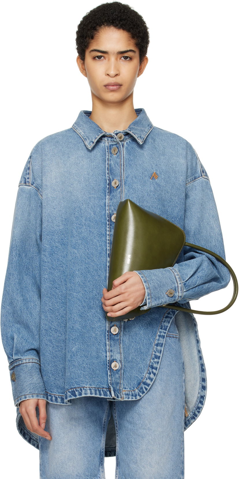 Skjorta The Attico Attico Diana Denim Shirt Blå | 250WCB00068 DDD085AA