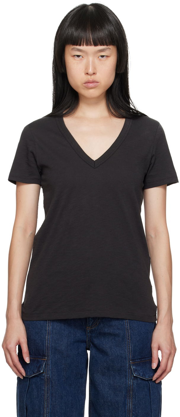 T-shirt rag & bone Rag & Bone 'The Slub' V-Neck T-Shirt Svart | W272C34CH
