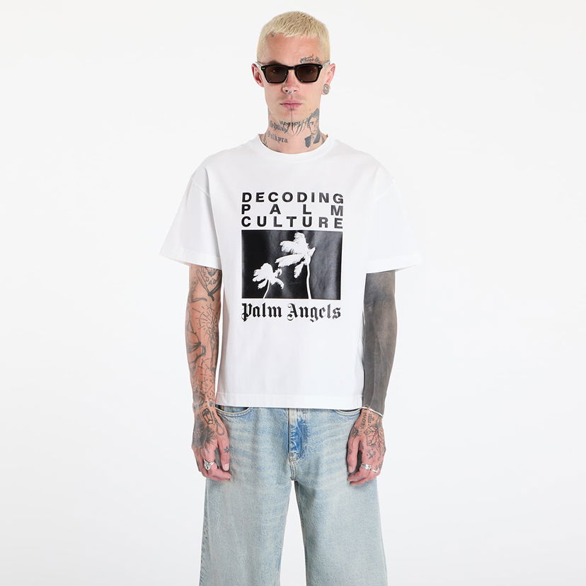 T-shirt Palm Angels Palm Angels Dec Palm Culture Regular T-Shirt Vit | PMAA109F25JER0060310