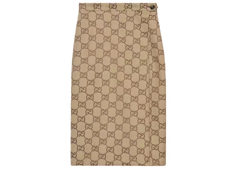 Kjol Gucci Balenciaga x The Hacker Project Maxi GG Skirt Beige/Ebony Beige | 677048 ZAH8G 2580