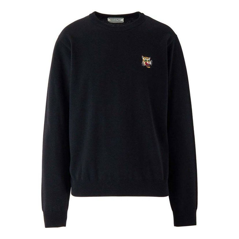 Sweater Onitsuka Tiger Embroidered Sweatshirt Svart | 2183B396-001