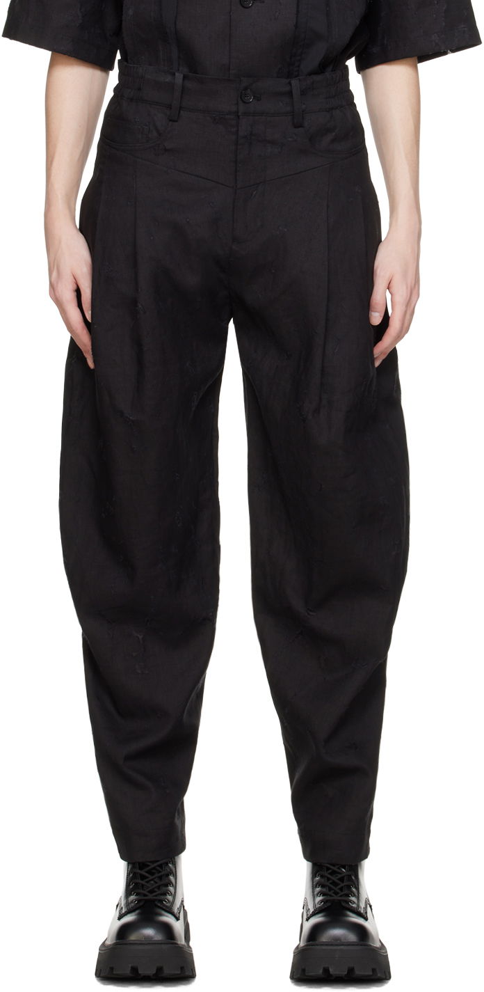 Byxor Feng Chen Wang Feng Chen Wang Distressed Trousers Svart | FUS17TR06