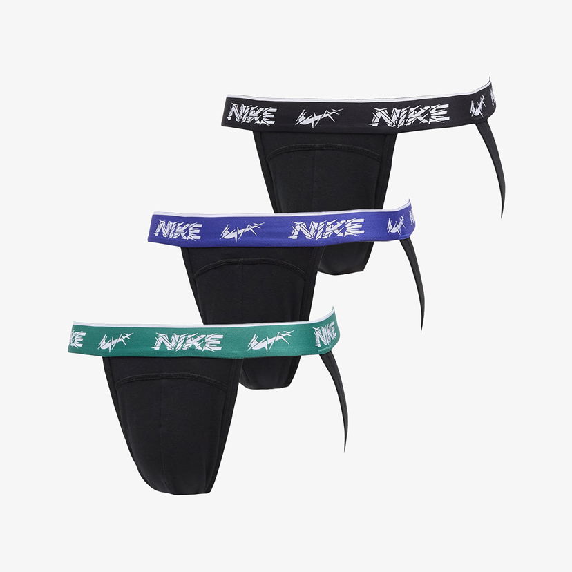 Boxare Nike DRI-FIT Everyday Cotton Stretch Jock Strap 3-Pack Svart | 0000KE1013-EYC
