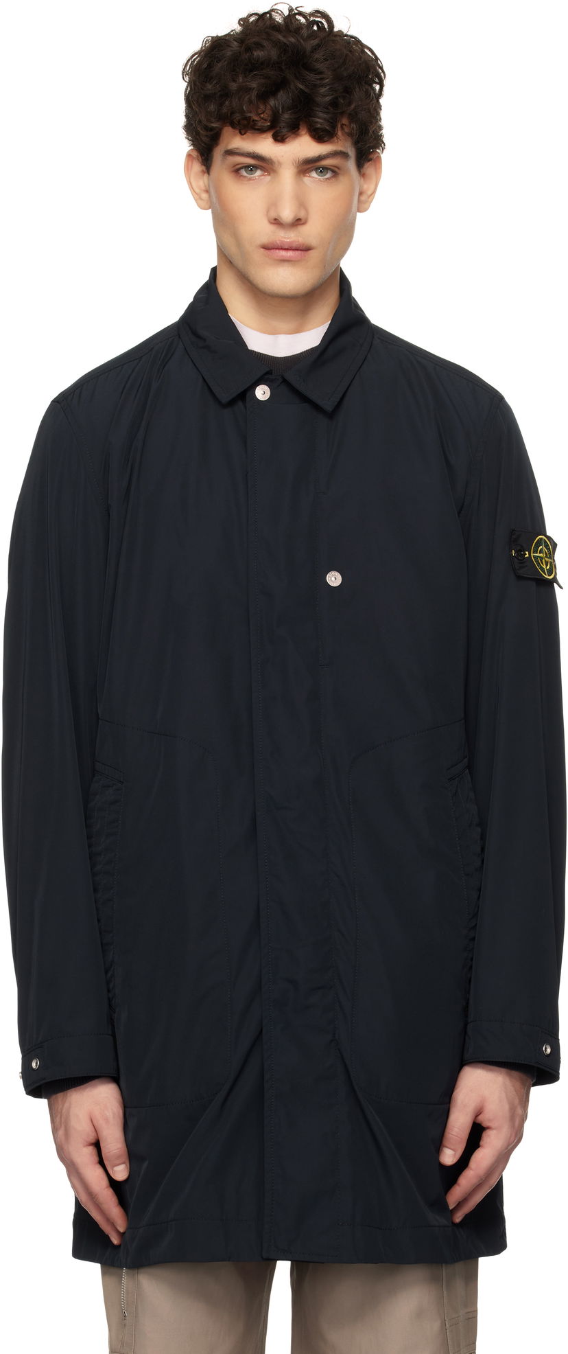 Regnrock Stone Island Stone Island Micro Twill Coat Mörkblå | K1S15 7100009 S0026