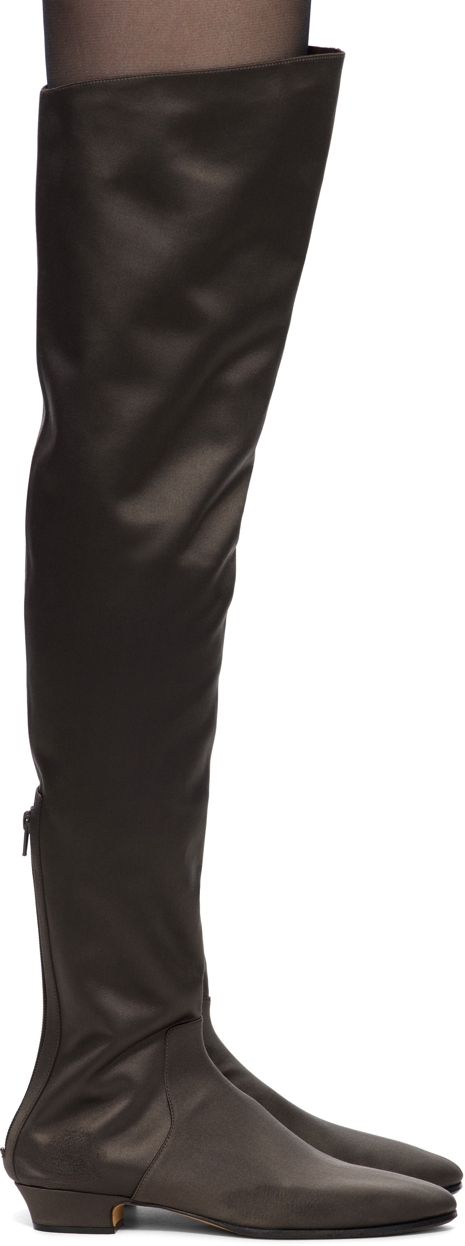 Sneakers och skor The Row The Row Hereditas 25 Satin Tall Boots Brun | F1528-W326, 0