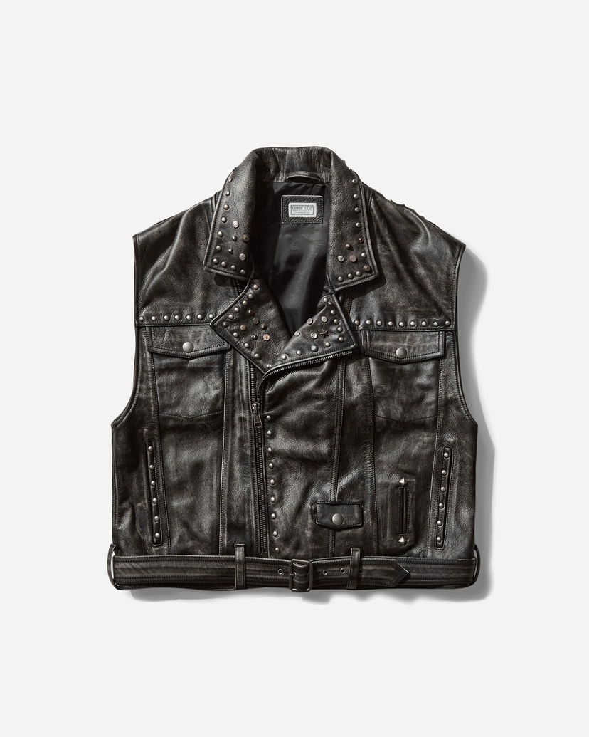 Väst GUESS Studded Leather Vest Svart | M5GN47L0U80 JTMU