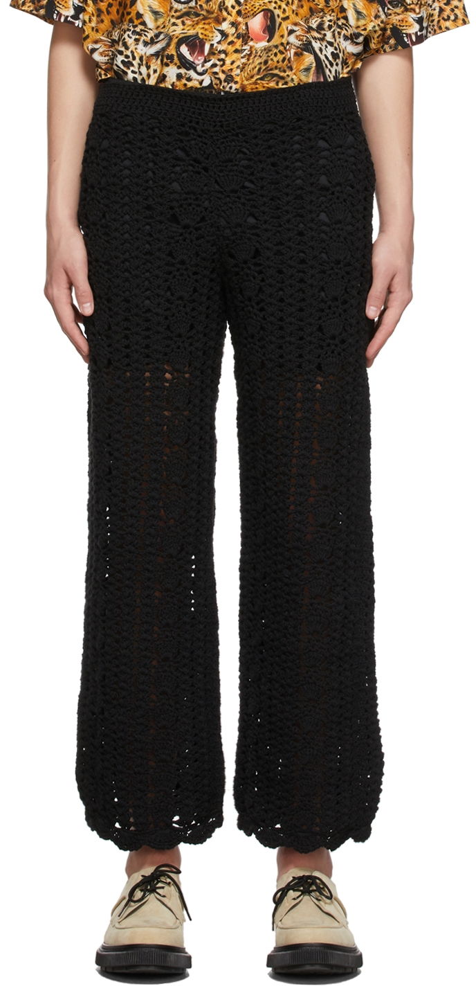 Byxor Soulland Knitted Wide Leg Trousers Svart | 21120-1162