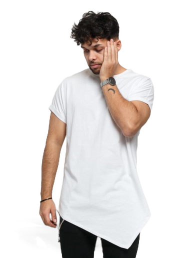 T-shirt Urban Classics Asymetric Long Tee Vit | tb1227 white