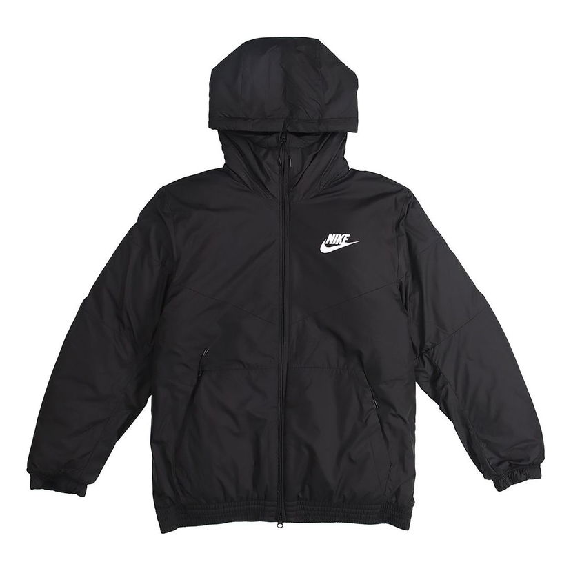 Pufferjacka Nike Sportswear Synthetic Fill Fleece Lined Hooded Jacket Svart | 928862-010