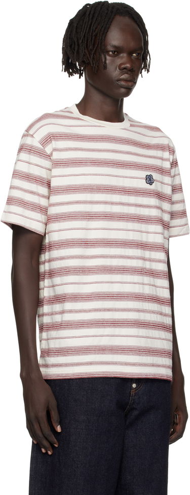 T-shirt KENZO Kenzo Paris 'Boke Flower' Embroidered Striped T-Shirt Vit | FF65TS2534SC, 1