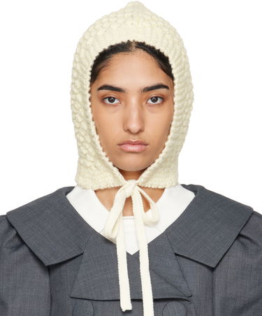 Mössa SHUSHU/TONG SHUSHU/TONG Tied Knit Hood Vit | MWDCAC06 ACR001, 0